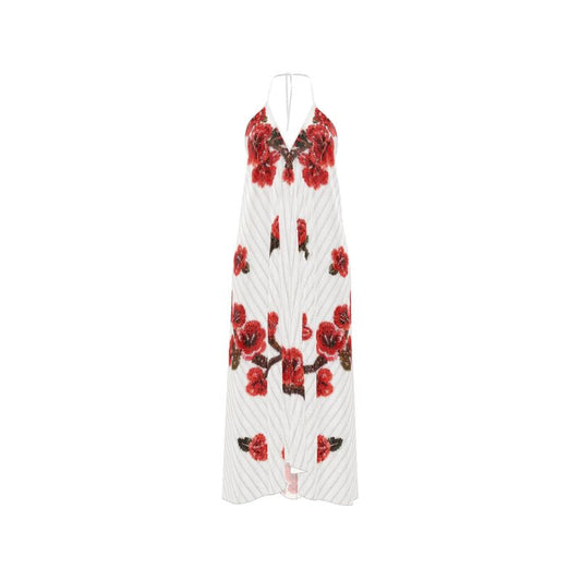 Halterneck Backless Dress “Scarlet Poetry”