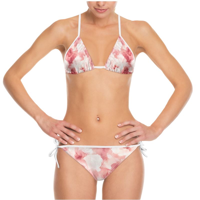 Tie-Up Bikini "Red Aquarell"