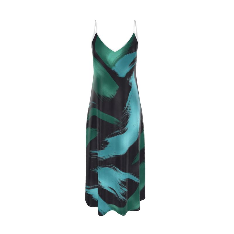 Designer Sophia Slip Dress "Green Velvet"