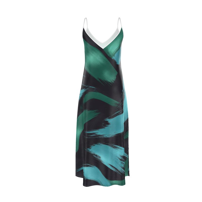 Designer Sophia Slip Dress "Green Velvet"