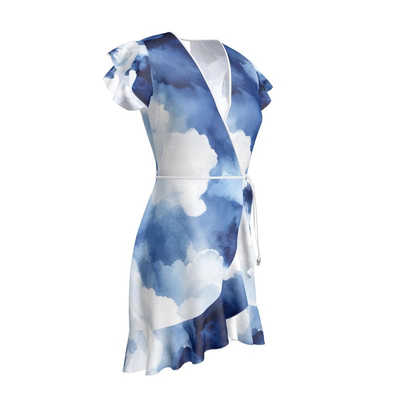 Designer Volant Dress "Aqua"