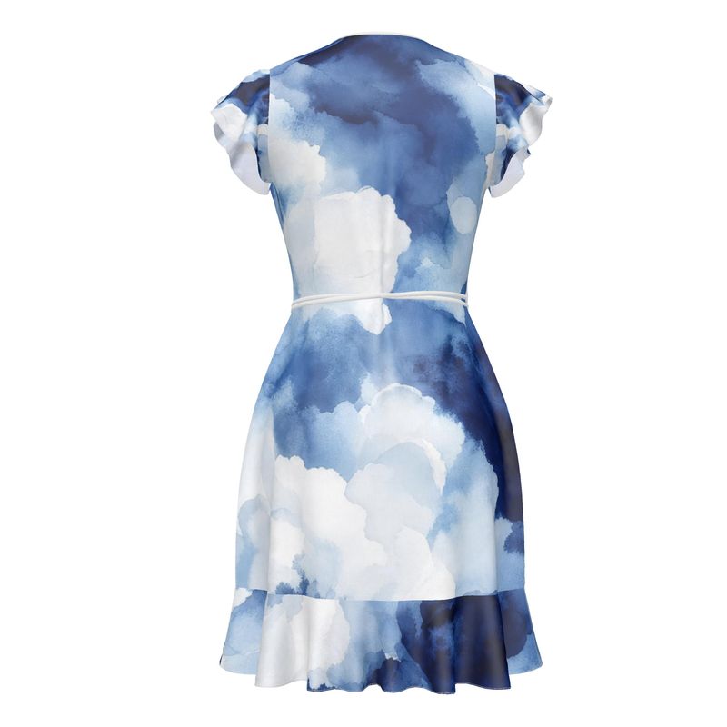 Designer Volant Dress "Aqua"