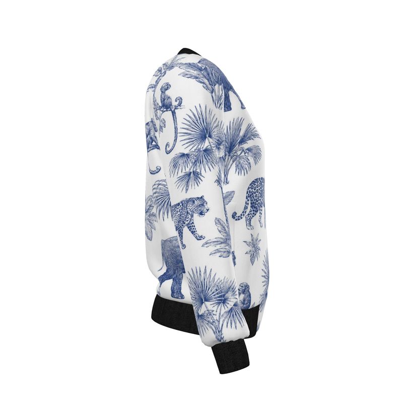 Reversible Women’s Bomber Jacket “Blue Safari”