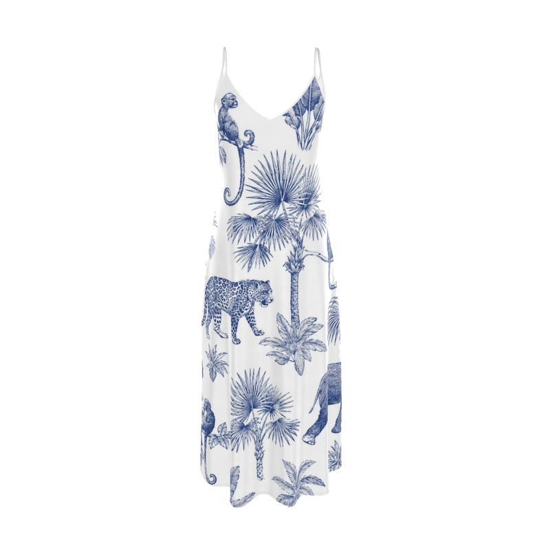 Designer Sophia Slip Dress "Palm Tree"