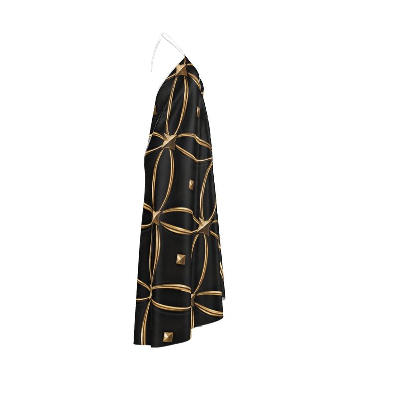Halterneck Backless Dress “Golden Nocturne”