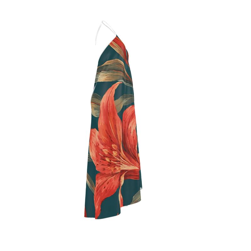 Halterneck Backless Dress “Ember Mirage”