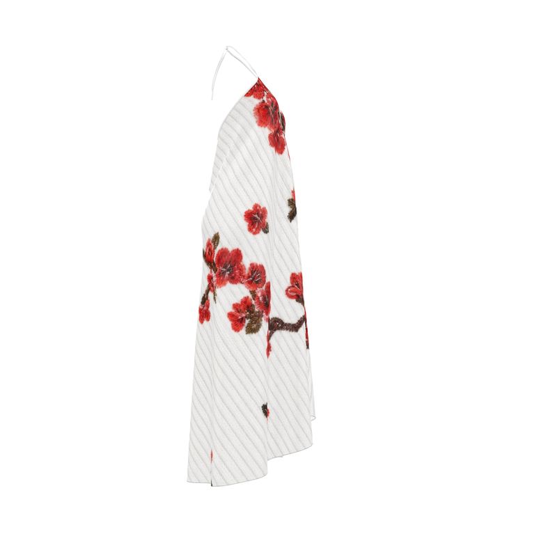 Halterneck Backless Dress “Scarlet Poetry”