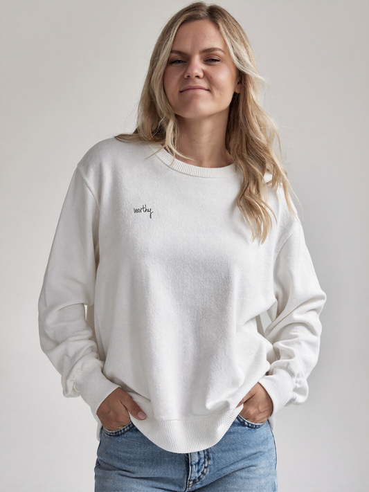Women’s Designer Sweater “Worthy” – Signature Edition by evelyn