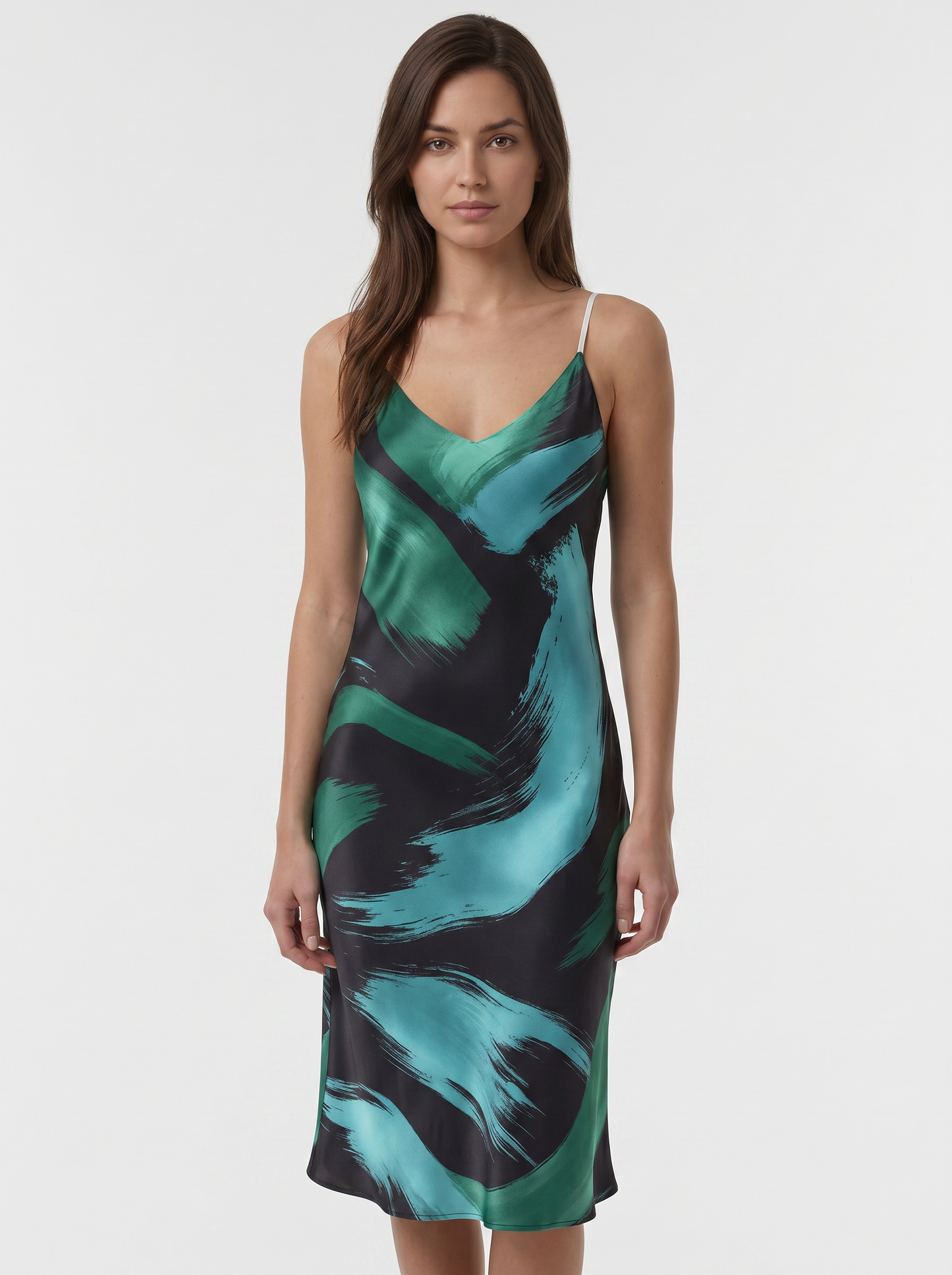 Designer Sophia Slip Dress "Green Velvet"