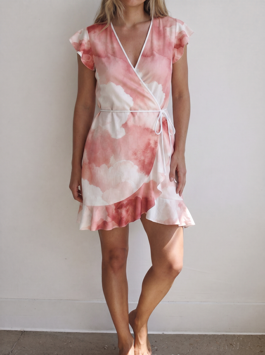 Designer Volant Dress "Red Velvet"